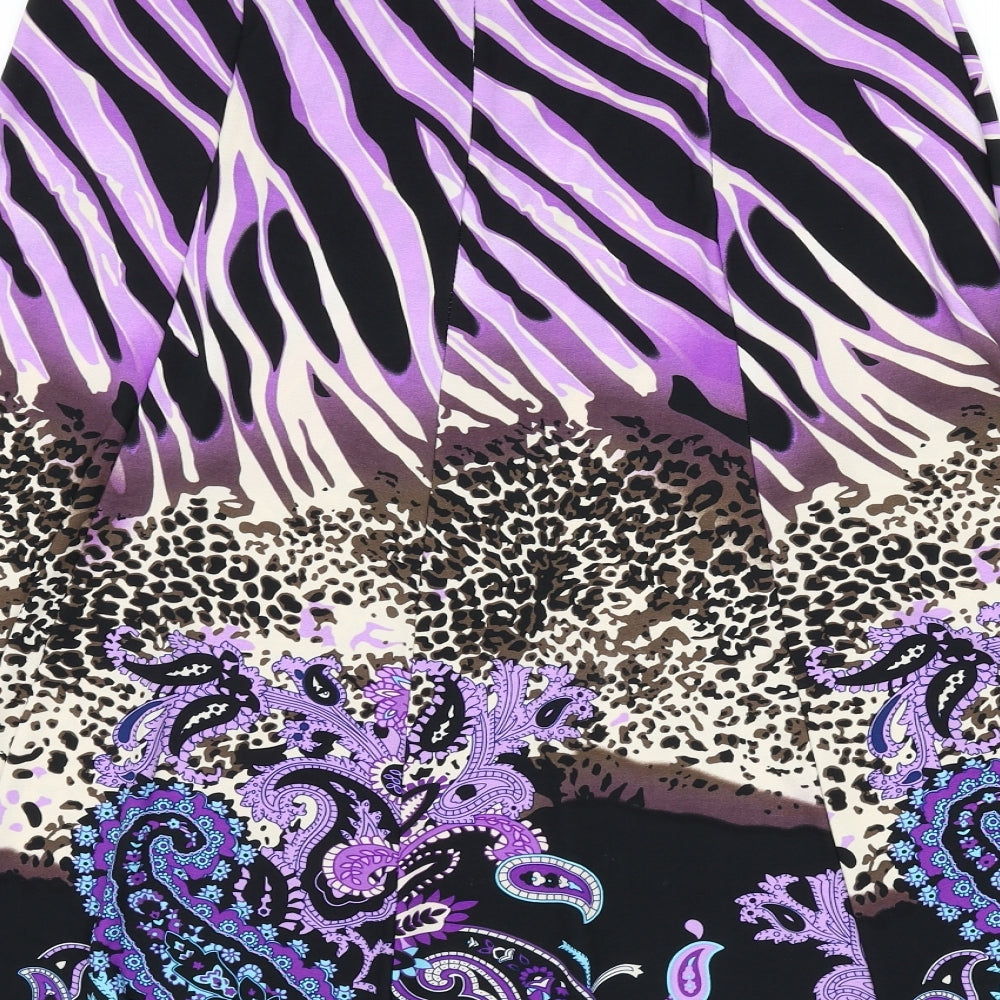 BASSINI Womens Multicoloured Geometric Polyester Flare Skirt Size 18 - Leopard Print, Paisley, Zebra Print