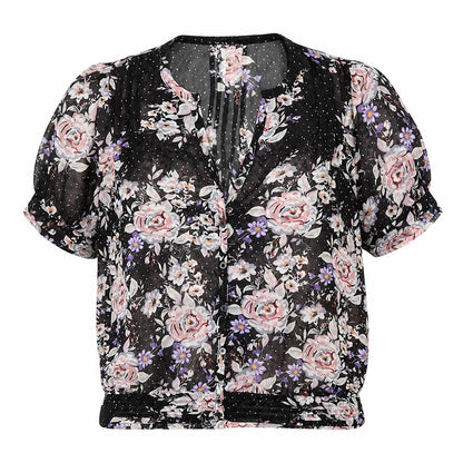 Womens UK Size S Pins & Needles Black Basic Button-Up
