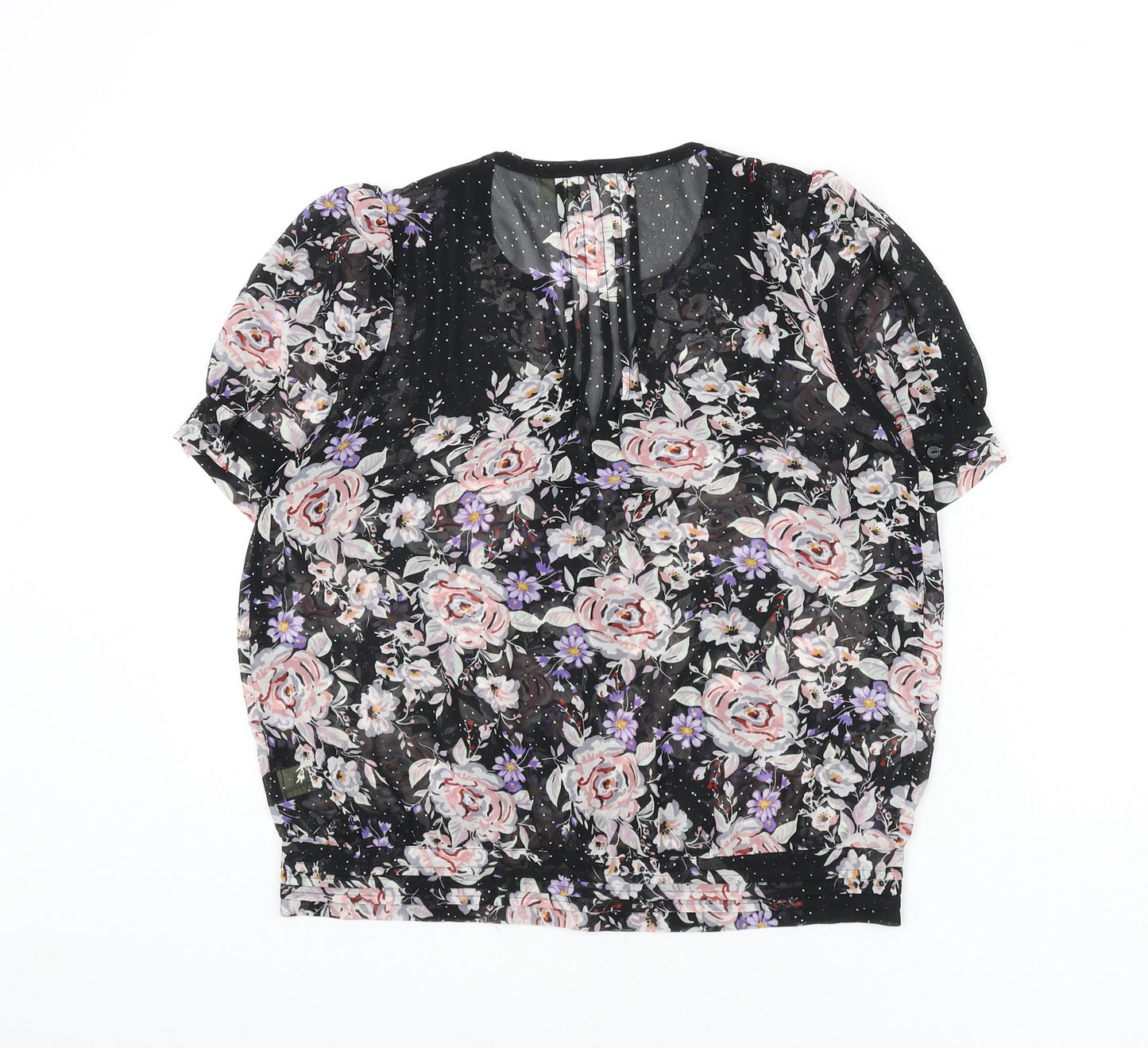 Womens UK Size S Pins & Needles Black Basic Button-Up