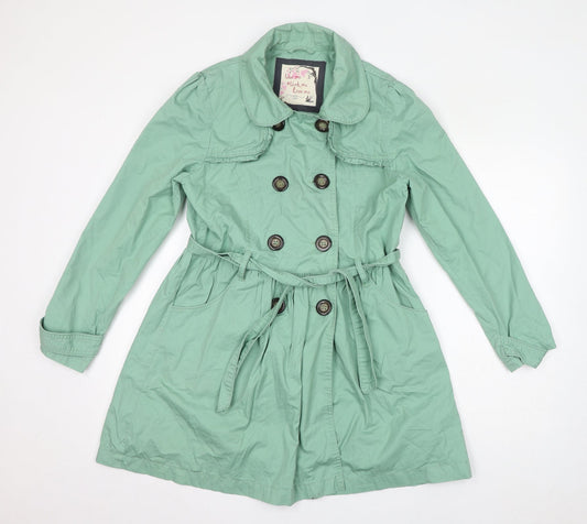 Womens UK Size 14 New Look Green Overcoat