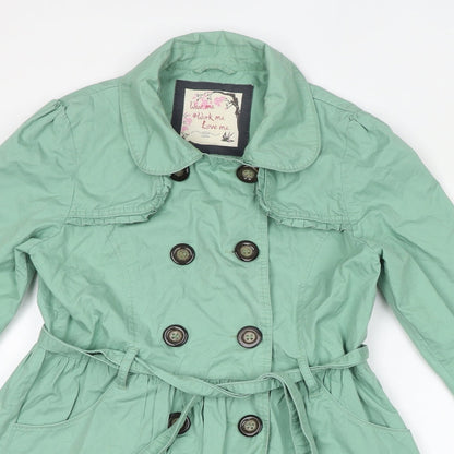 Womens UK Size 14 New Look Green Overcoat