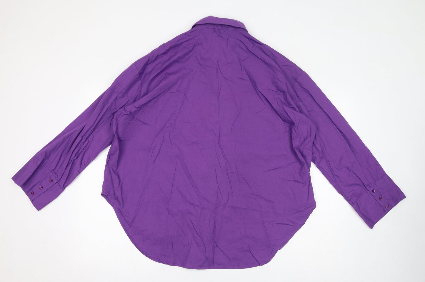 Silkroad Daughters Womens Purple Cotton Basic Button-Up Size 12 Collared