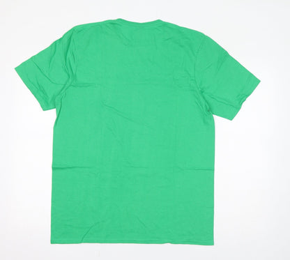 Womens UK Size L Gildan Green Basic T-Shirt