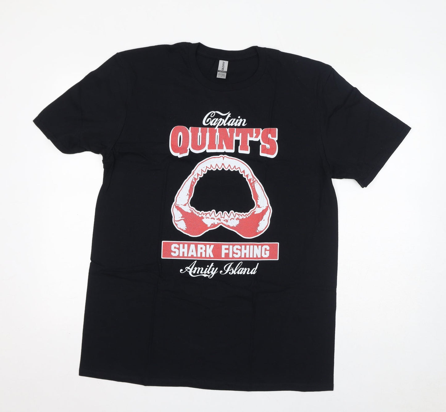 Womens UK Size L Gildan Black Basic T-Shirt