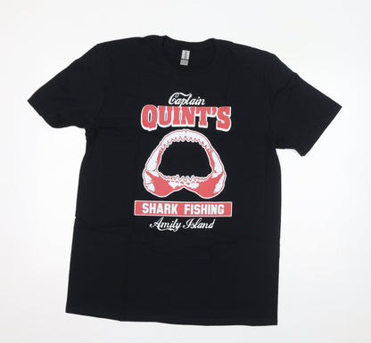 Womens UK Size L Gildan Black Basic T-Shirt