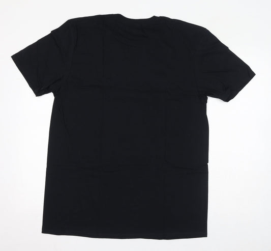 Womens UK Size L Gildan Black Basic T-Shirt