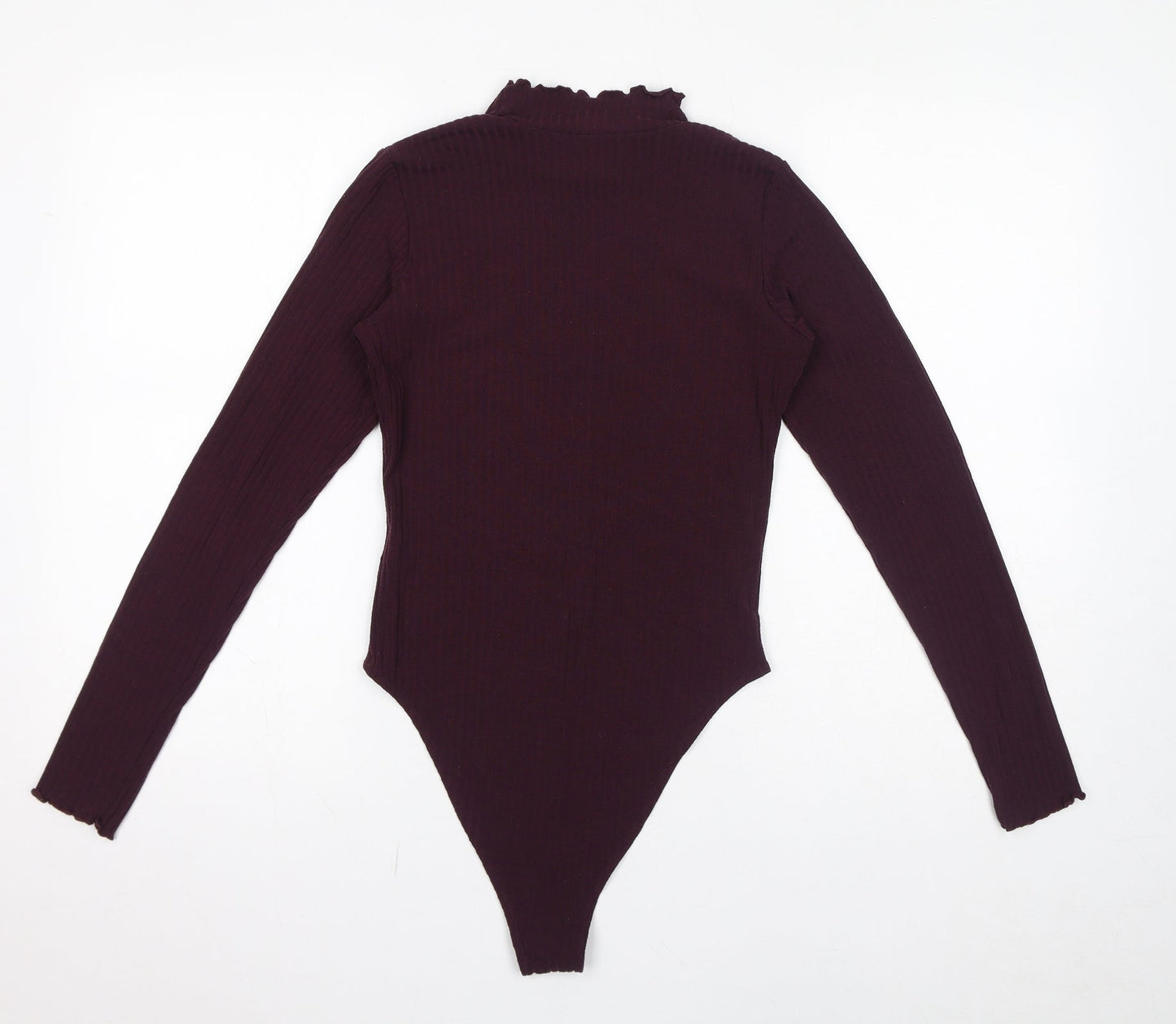 New Look Womens Red Polyester Bodysuit One-Piece Size 10 Button