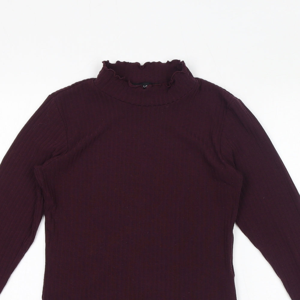 New Look Womens Red Polyester Bodysuit One-Piece Size 10 Button