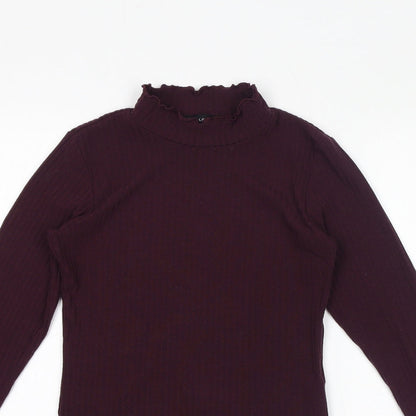 New Look Womens Red Polyester Bodysuit One-Piece Size 10 Button