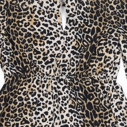 Womens UK Size 10 River Island Brown Basic Blouse