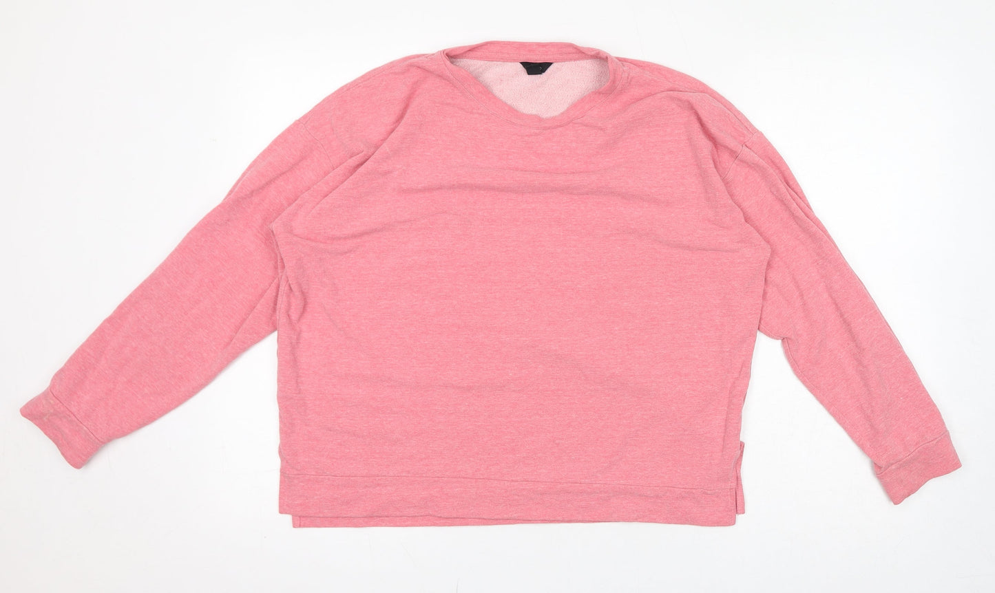 M&Co Womens Pink Cotton Pullover Sweatshirt Size 14 Pullover