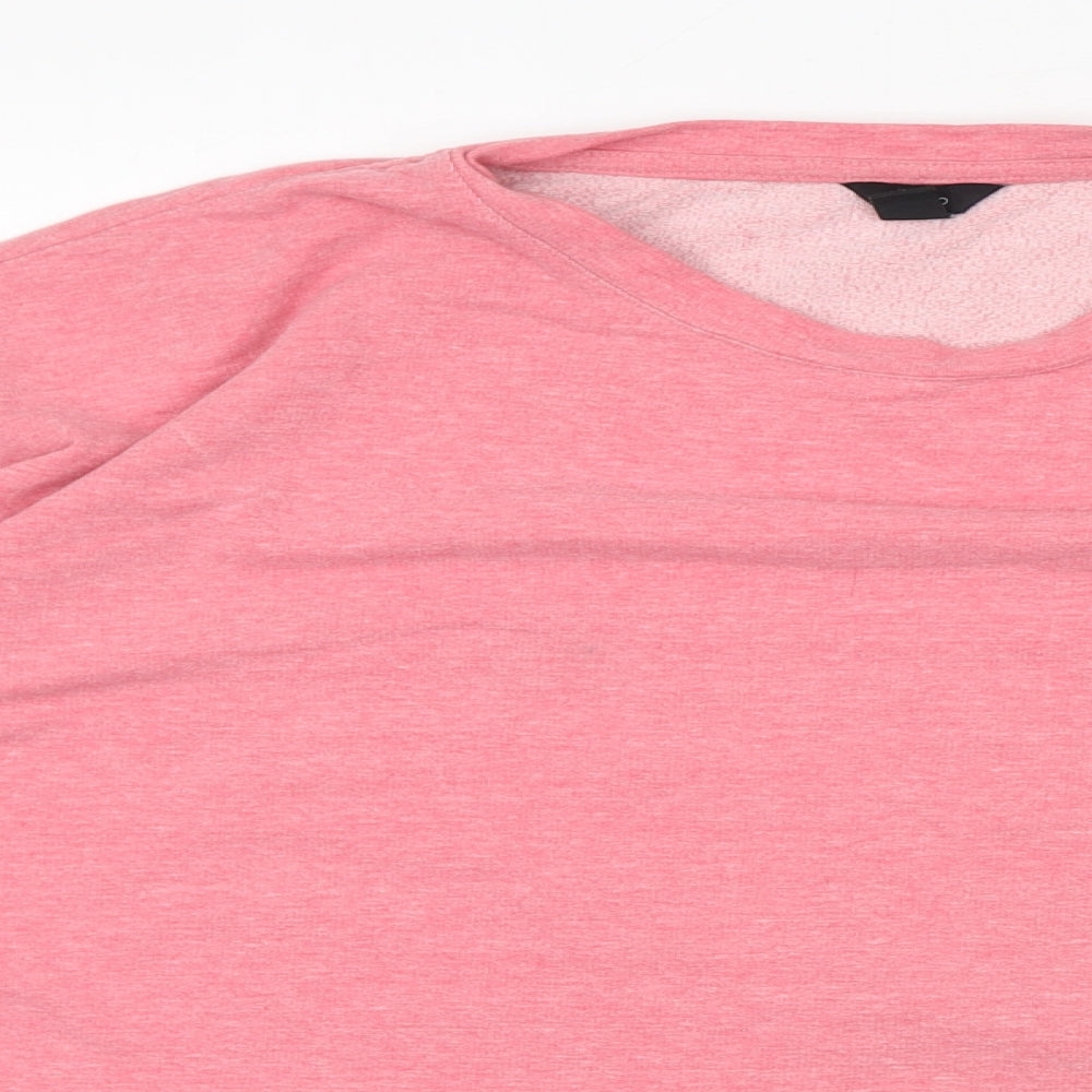 M&Co Womens Pink Cotton Pullover Sweatshirt Size 14 Pullover