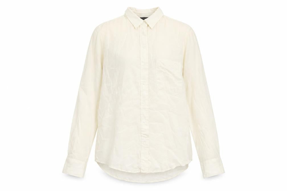 Womens UK Size M Zara Ivory Basic Button-Up