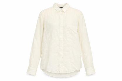 Womens UK Size M Zara Ivory Basic Button-Up