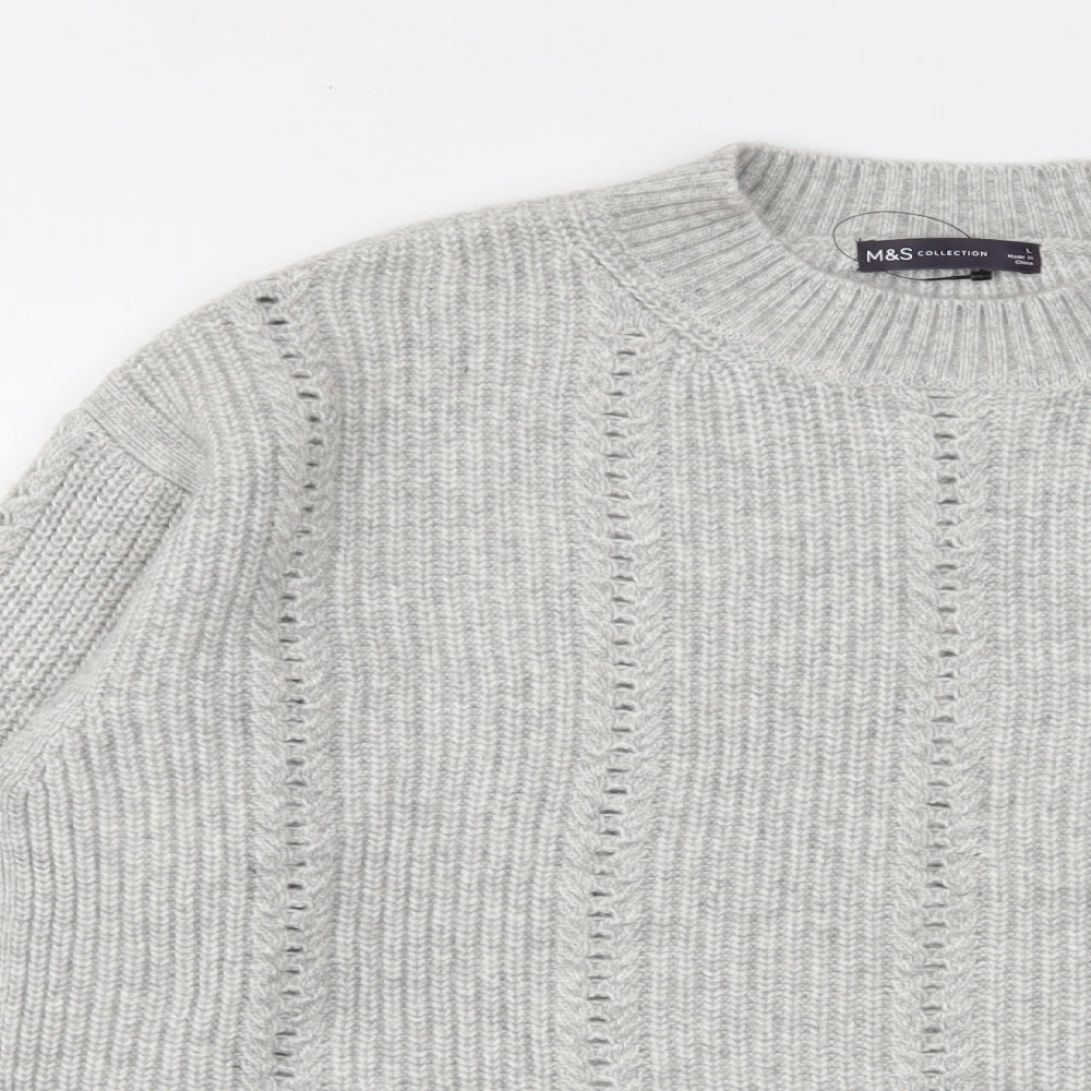 Womens UK Size L Marks and Spencer Grey Pullover Jumper