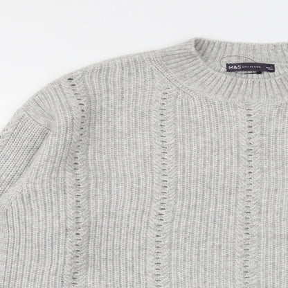 Womens UK Size L Marks and Spencer Grey Pullover Jumper