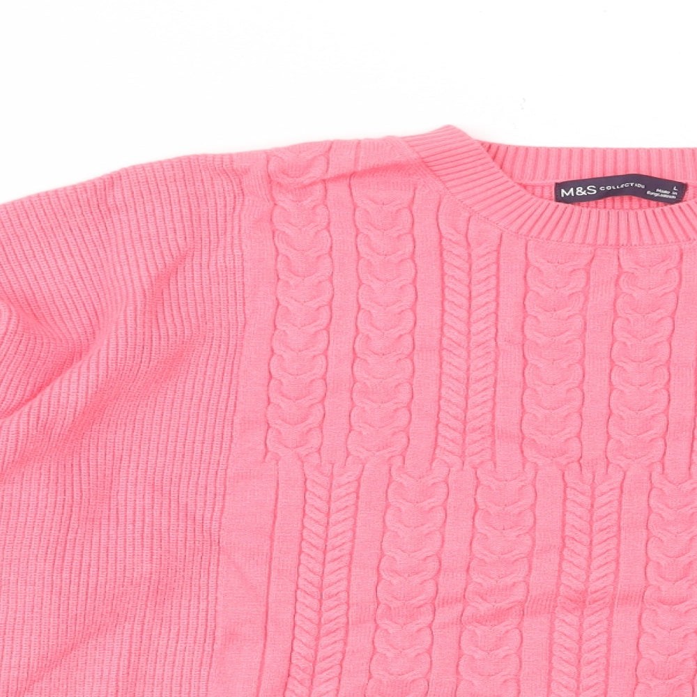 Womens UK Size L Marks and Spencer Pink Pullover Jumper