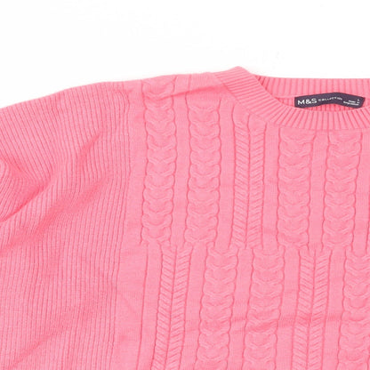 Womens UK Size L Marks and Spencer Pink Pullover Jumper