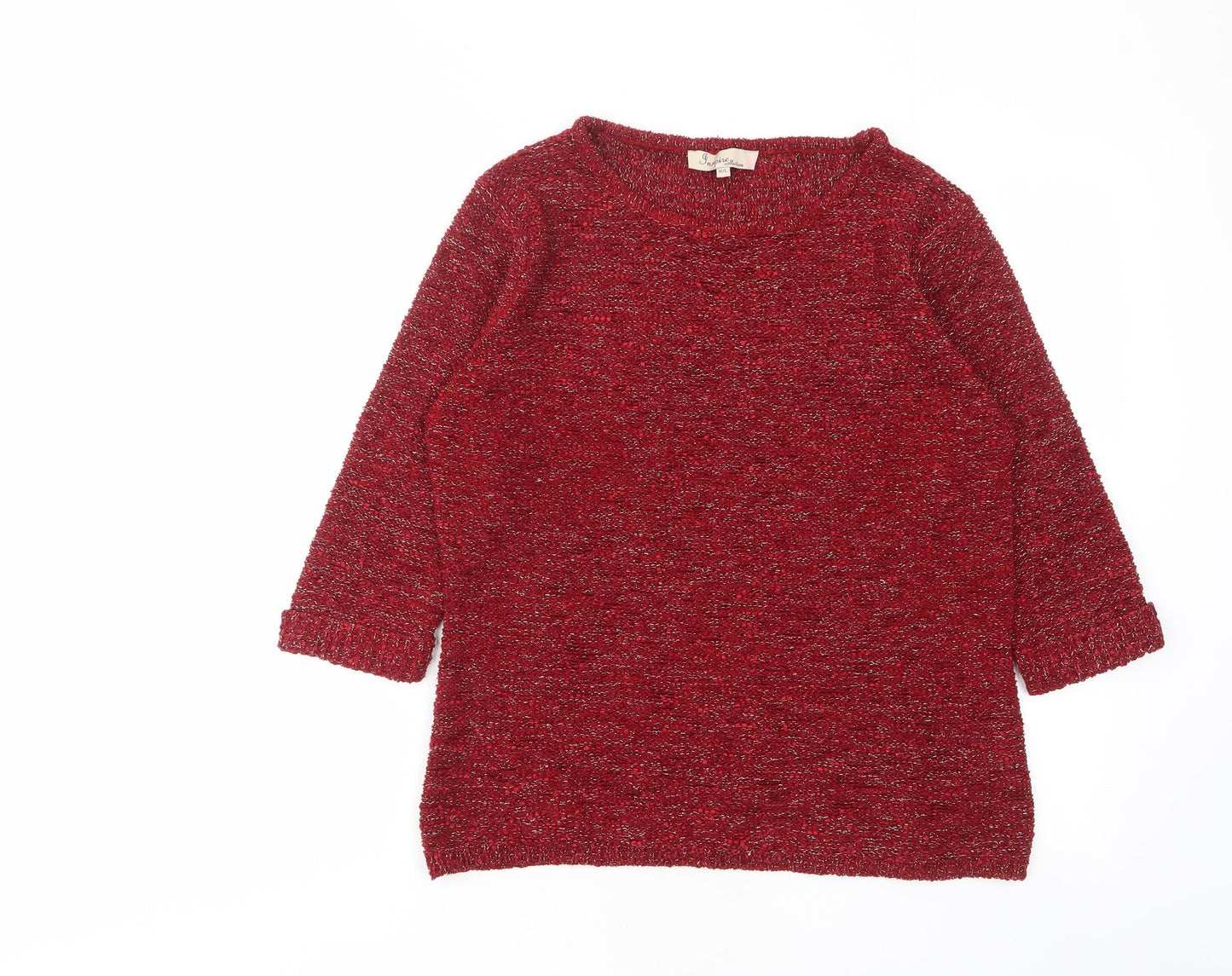 Womens UK Size M Inspire Red Pullover Jumper