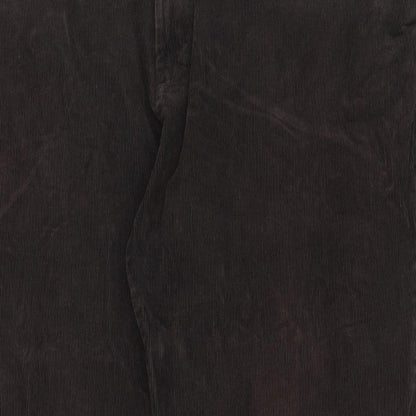 Marks and Spencer Mens Brown Cotton Trousers Size 42 in L33 in Regular Zip - Pockets, Belt Loops