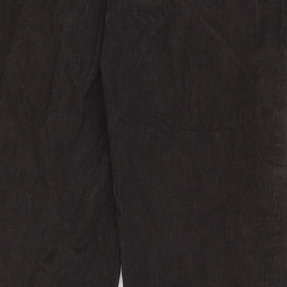 Marks and Spencer Mens Brown Cotton Trousers Size 42 in L33 in Regular Zip - Pockets, Belt Loops