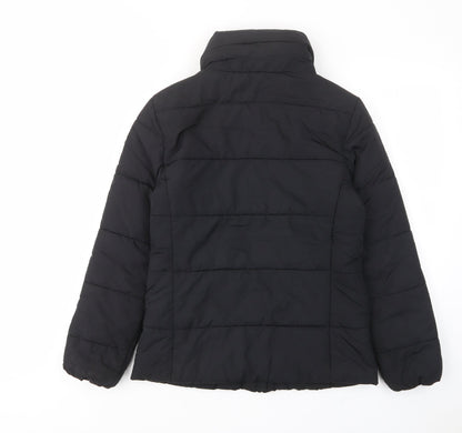 Womens UK Size 8 Marks and Spencer Black Quilted Coat