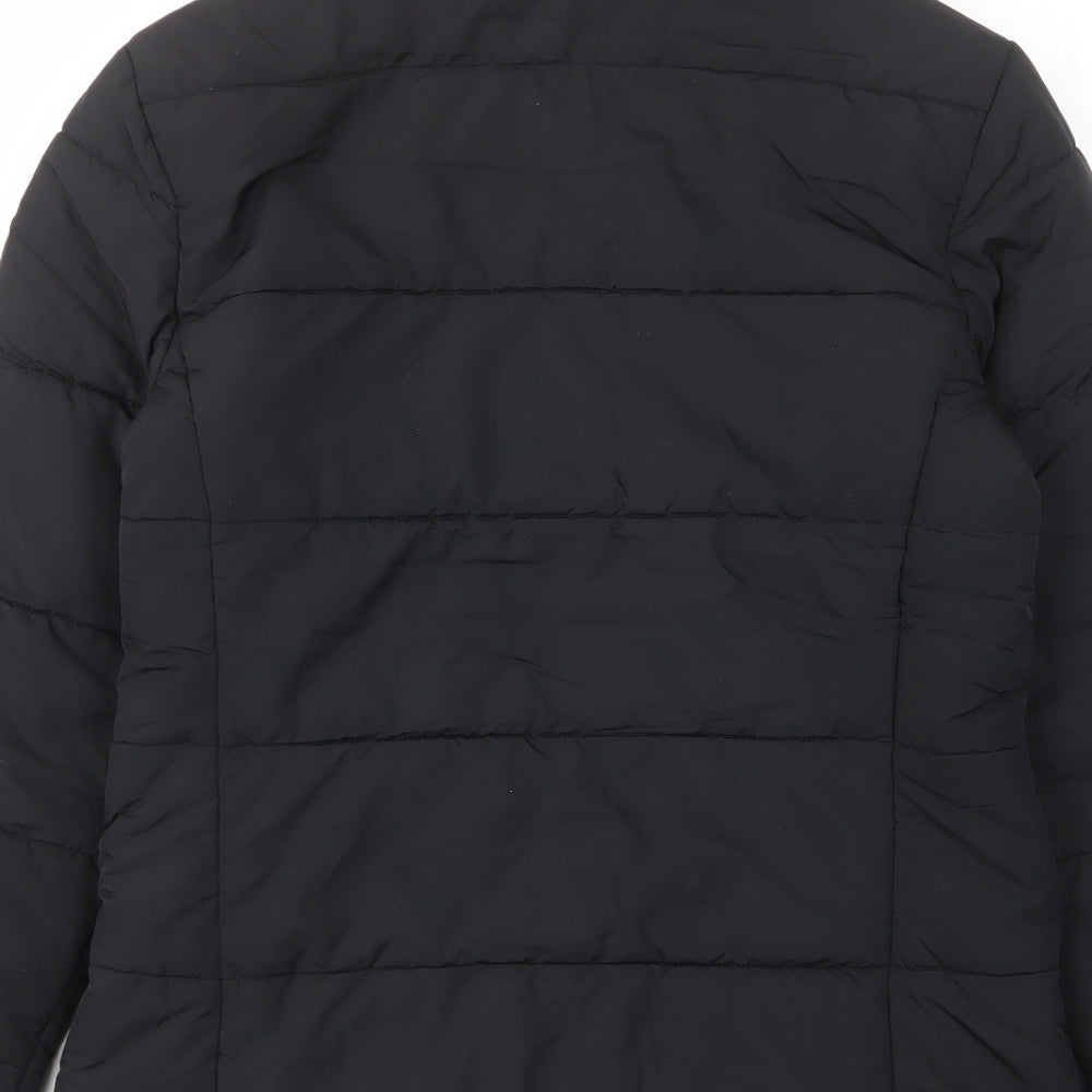 Womens UK Size 8 Marks and Spencer Black Quilted Coat