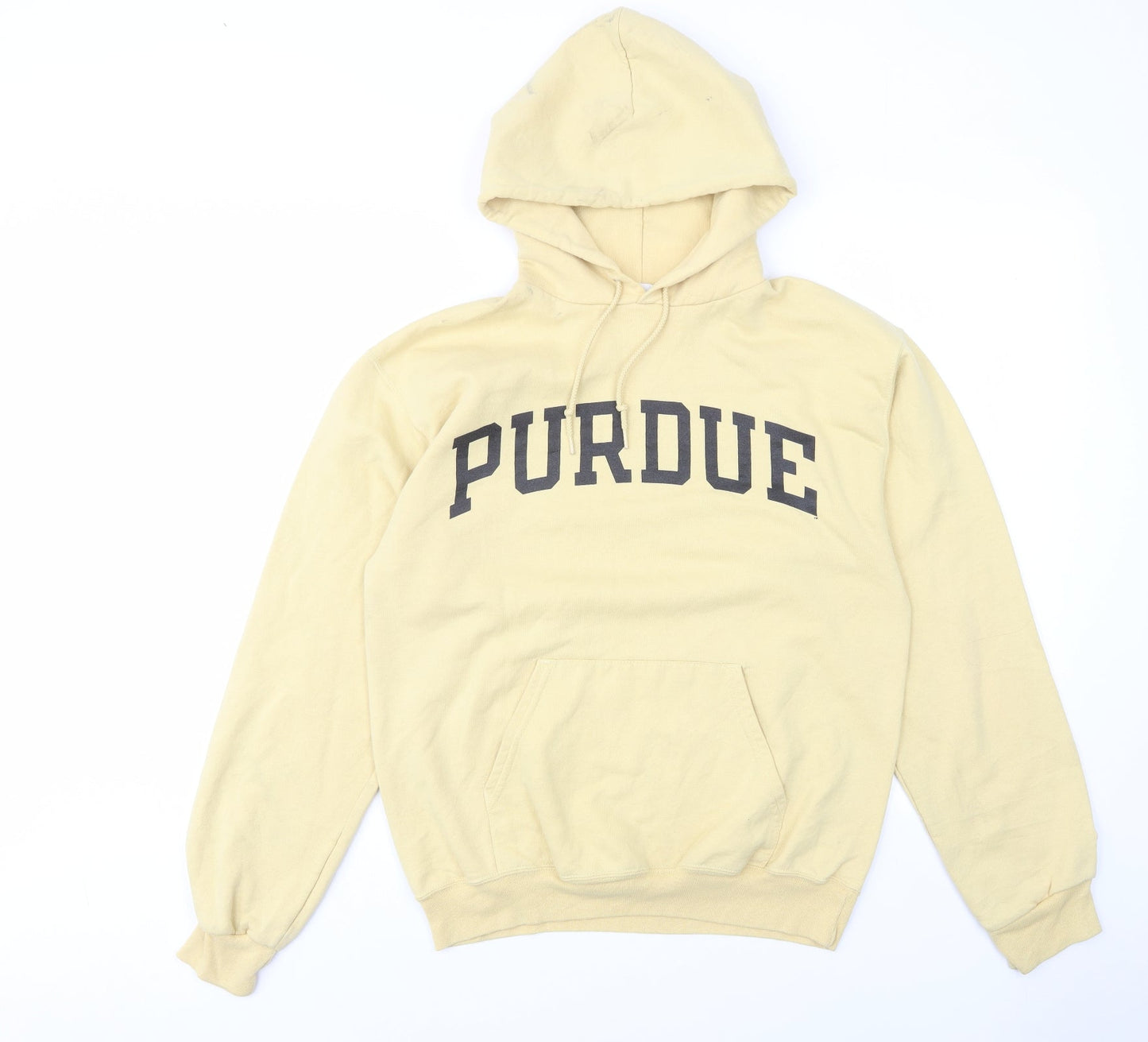 champ Mens Yellow Cotton Pullover Hoodie Size M - Puredue