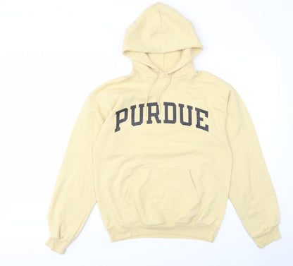 champ Mens Yellow Cotton Pullover Hoodie Size M - Puredue
