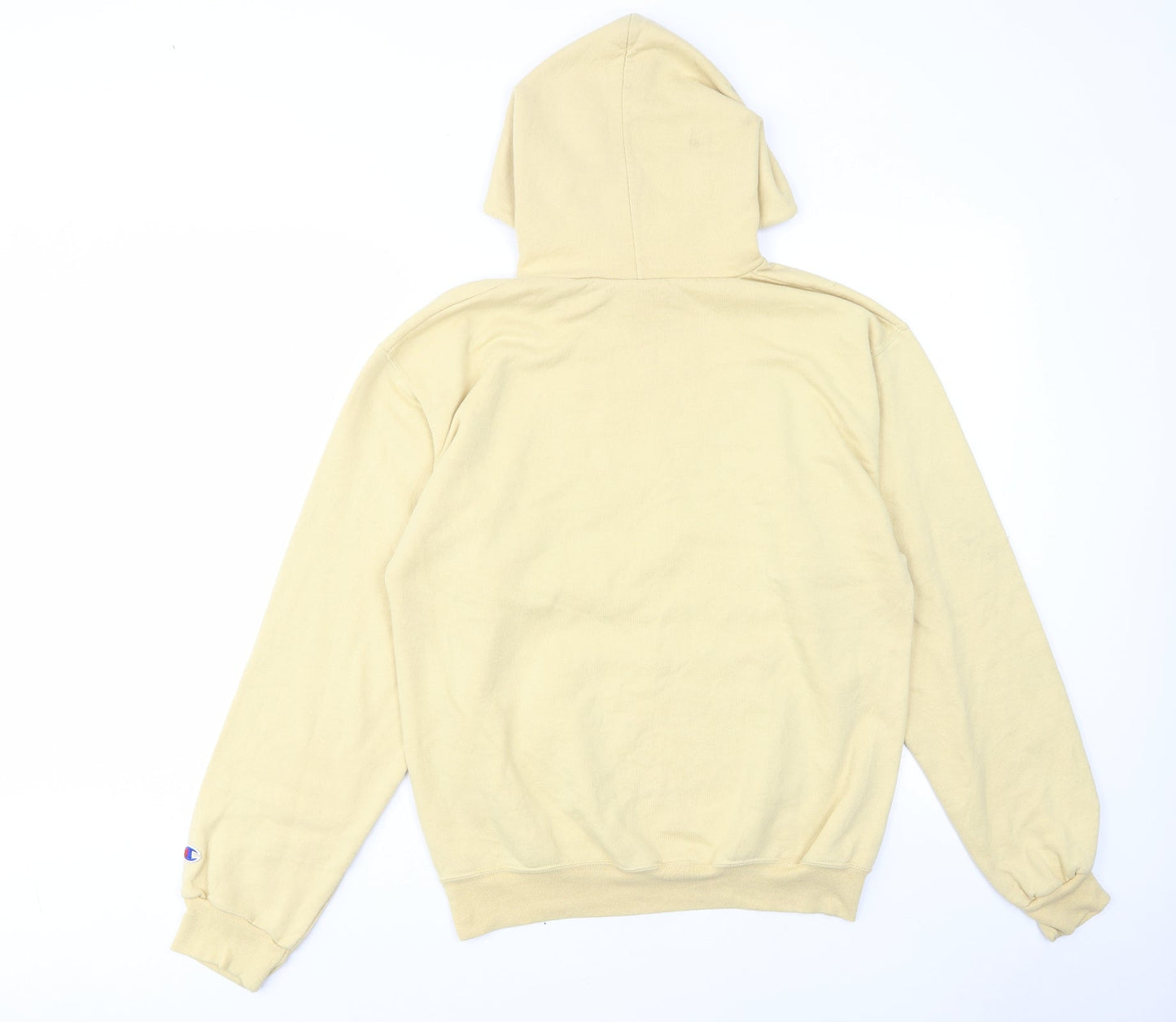 champ Mens Yellow Cotton Pullover Hoodie Size M - Puredue