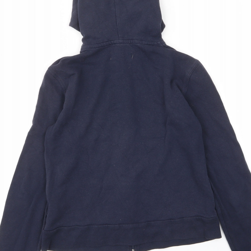Hollister Womens Blue Cotton Full Zip Hoodie Size XS Zip - Logo, Embroided