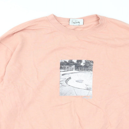 H&M Womens Pink Cotton Pullover Sweatshirt Size M Pullover