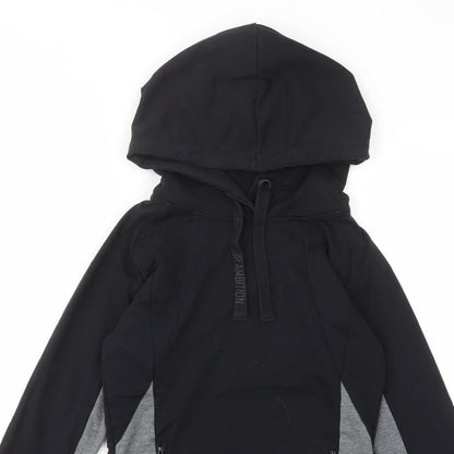 Myprotein Womens Black Cotton Pullover Hoodie Size S Pullover - Zip Pockets