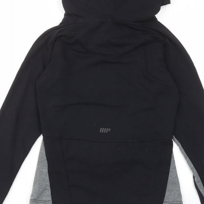 Myprotein Womens Black Cotton Pullover Hoodie Size S Pullover - Zip Pockets