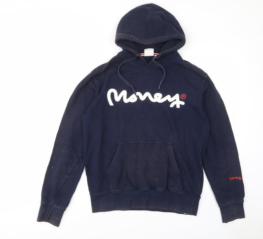 Mens UK Size M Money Blue Pullover Hoodie