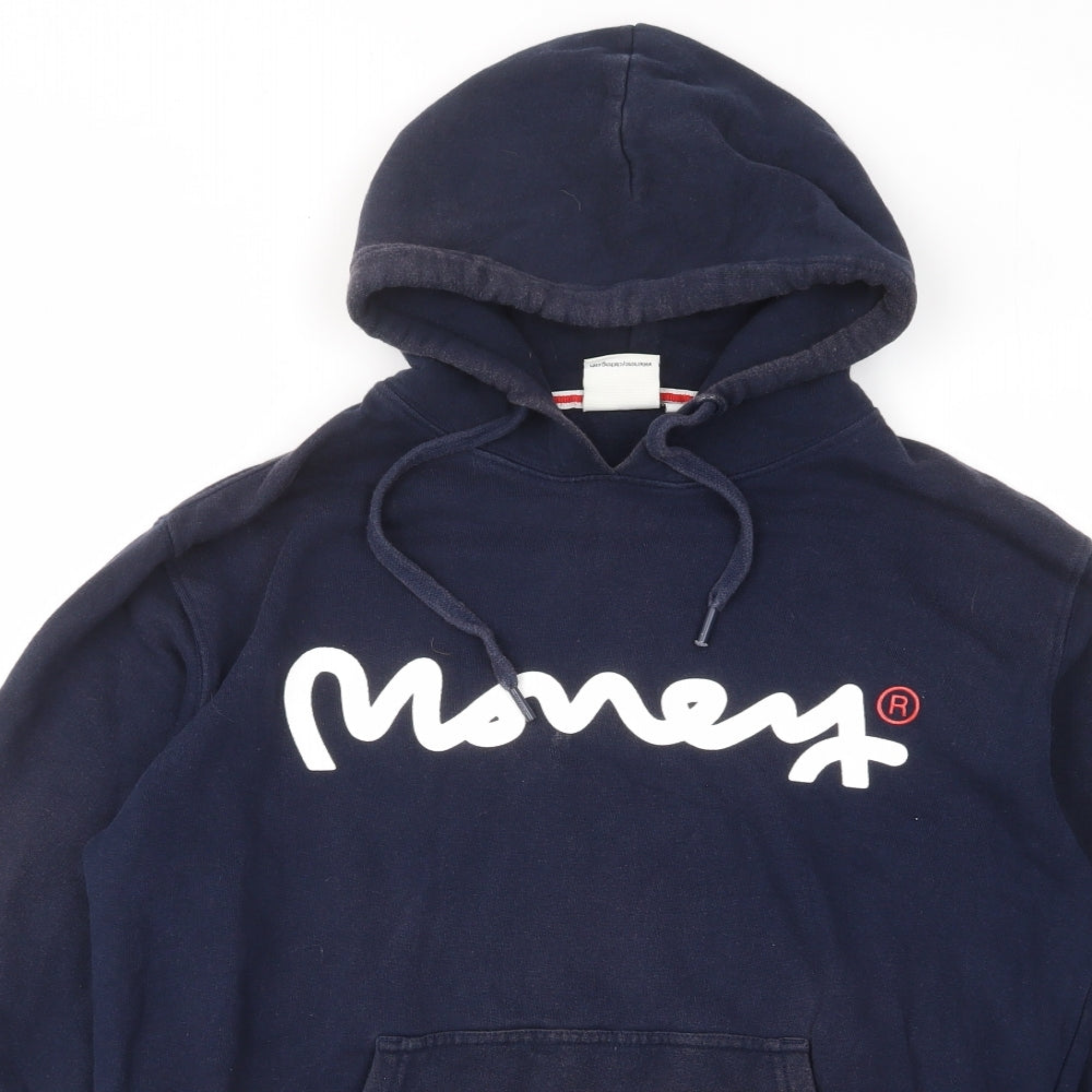 Mens UK Size M Money Blue Pullover Hoodie