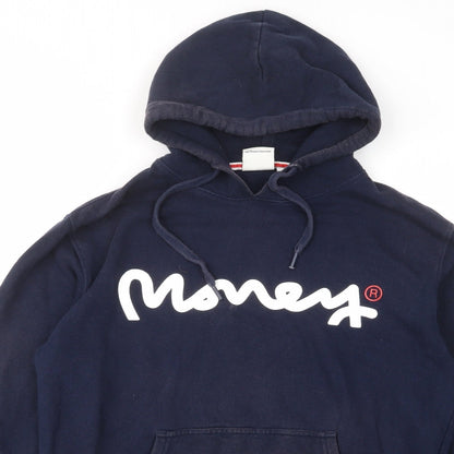 Mens UK Size M Money Blue Pullover Hoodie
