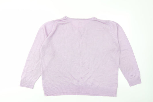 Womens UK Size 18 Damart Purple Pullover Jumper