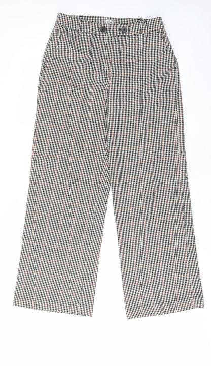 Pimkie Womens Multicoloured Plaid Polyester Trousers Size 10 L30 in Regular Button - Pockets, Belt Loops