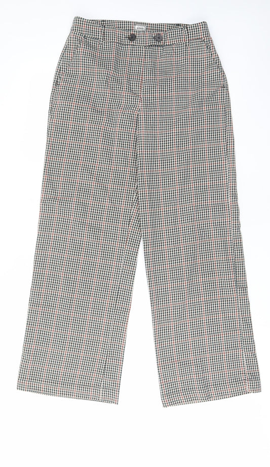 Pimkie Womens Multicoloured Plaid Polyester Trousers Size 10 L30 in Regular Button - Pockets, Belt Loops