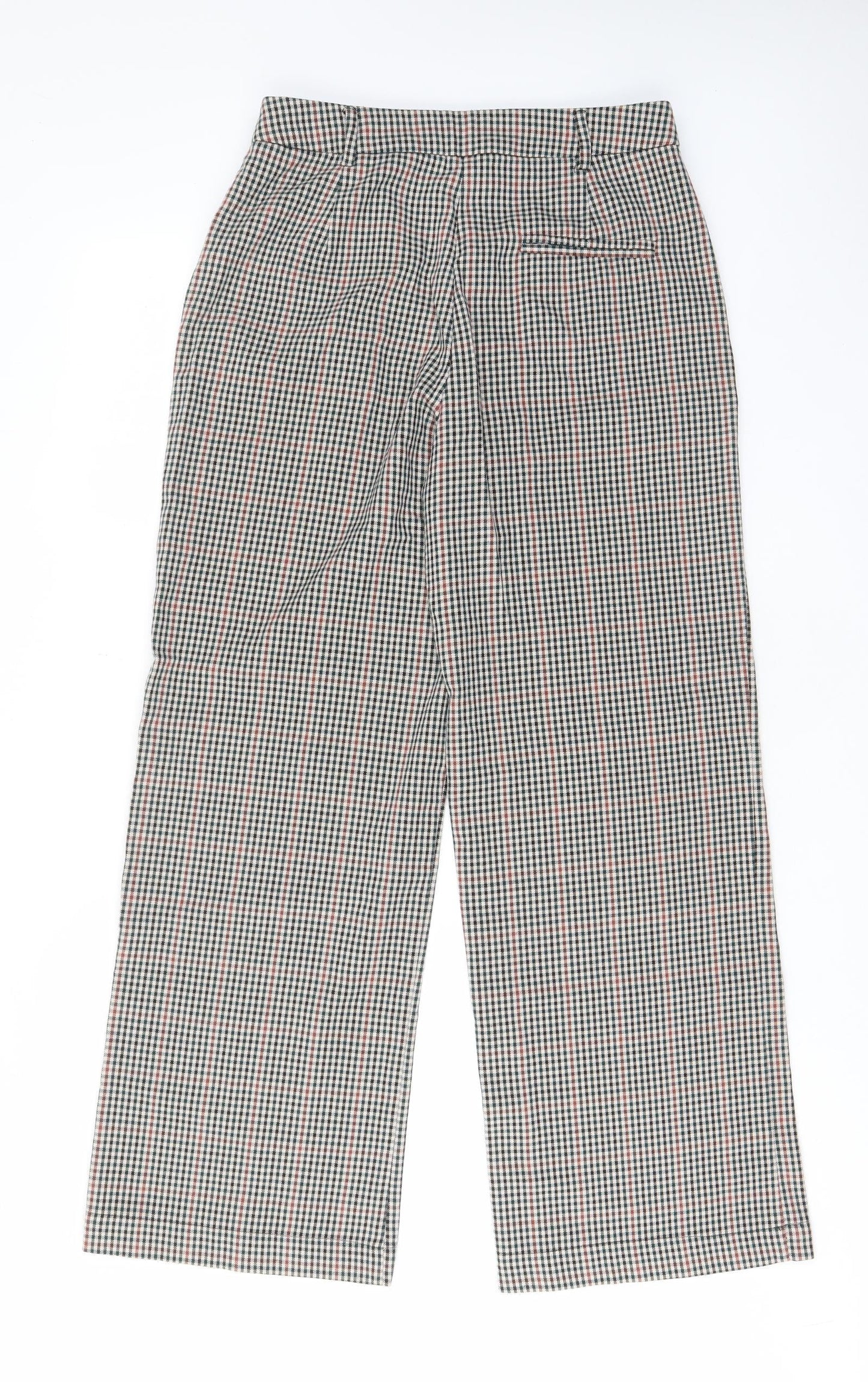 Pimkie Womens Multicoloured Plaid Polyester Trousers Size 10 L30 in Regular Button - Pockets, Belt Loops