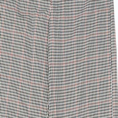 Pimkie Womens Multicoloured Plaid Polyester Trousers Size 10 L30 in Regular Button - Pockets, Belt Loops