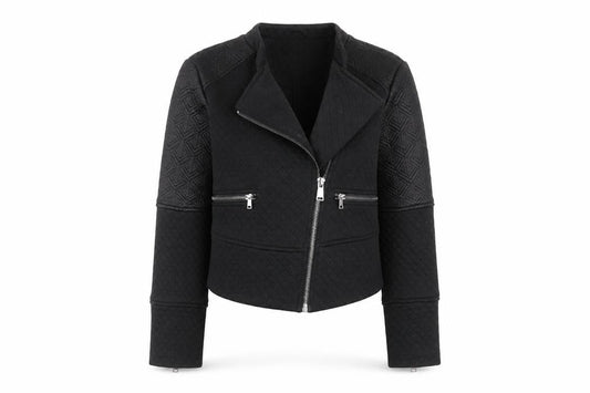 Amisu Womens Black Jacket Size 10 Zip - Zip Pockets