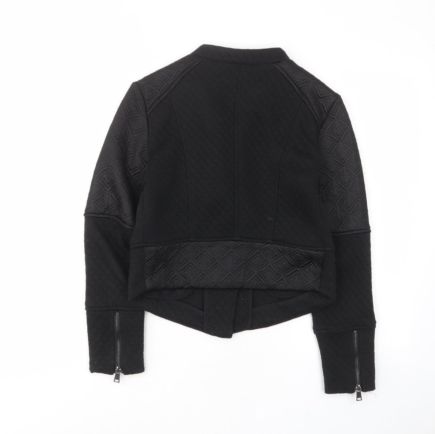 Amisu Womens Black Jacket Size 10 Zip - Zip Pockets