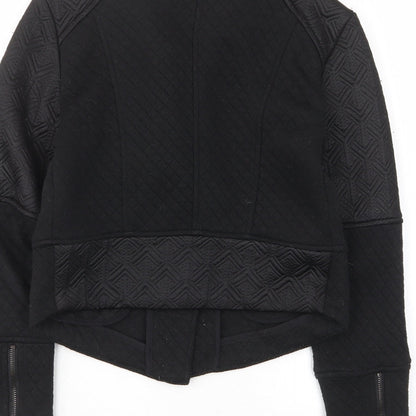 Amisu Womens Black Jacket Size 10 Zip - Zip Pockets