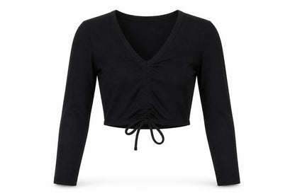 Womens UK Size S Stylewise Black Cropped T-Shirt