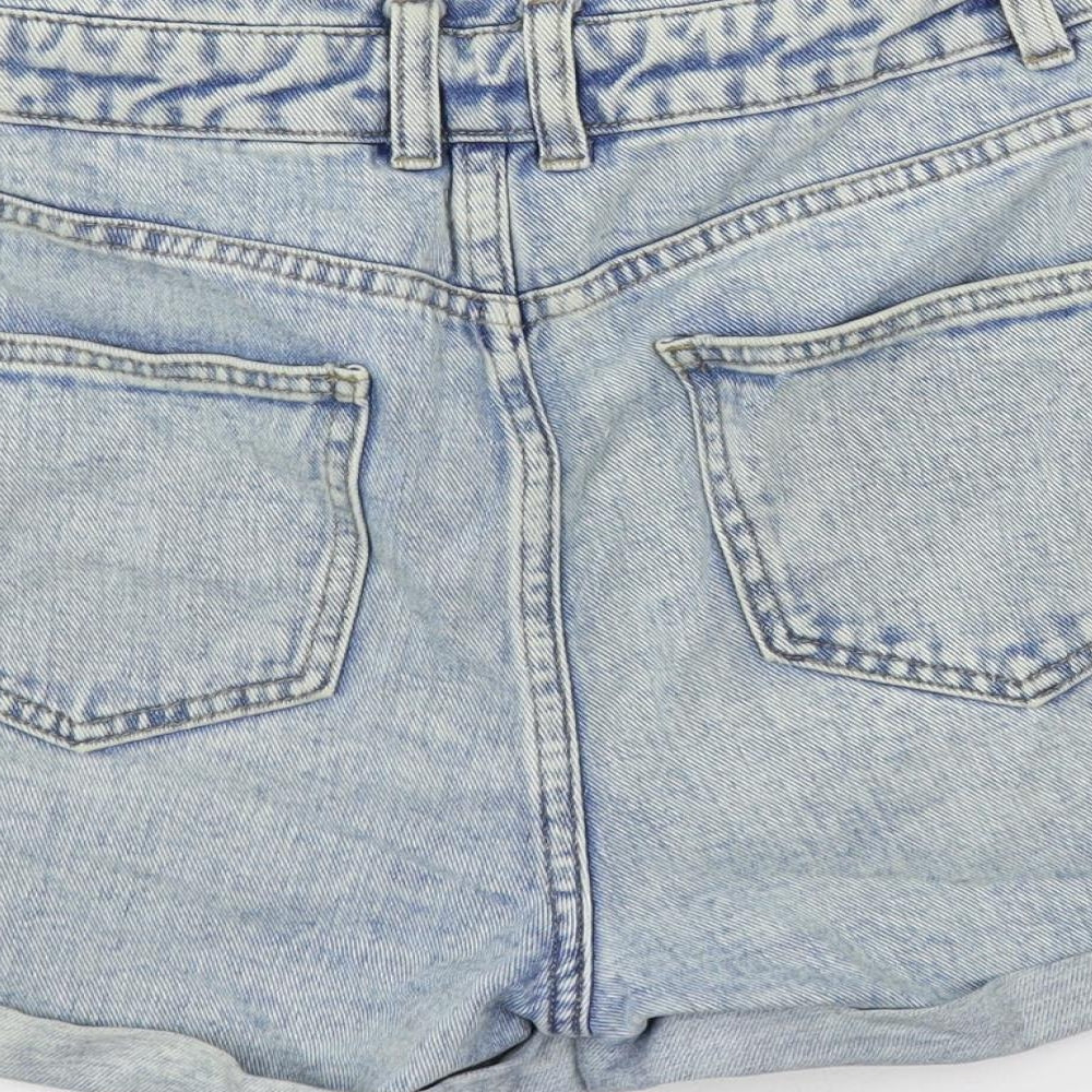 Denim & Co. Womens Blue Cotton Mom Shorts Size 8 L3 in Regular Button
