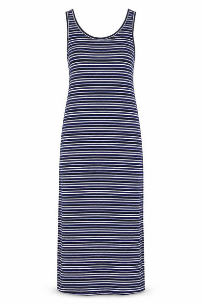 Dorothy Perkins Womens Blue Striped Polyester Maxi Size 8 Scoop Neck Pullover