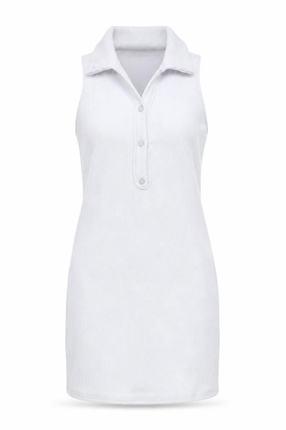 PRETTYLITTLETHING Womens White Polyester Mini Size 10 Collared Pullover - Backless