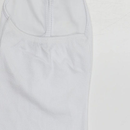 PRETTYLITTLETHING Womens White Polyester Mini Size 10 Collared Pullover - Backless